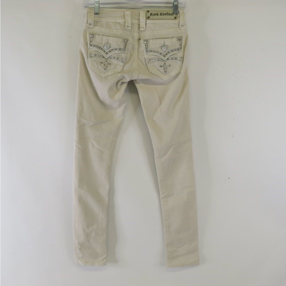 Rock Revival White and Orange Embroidered Jeans - Picture 3 of 8